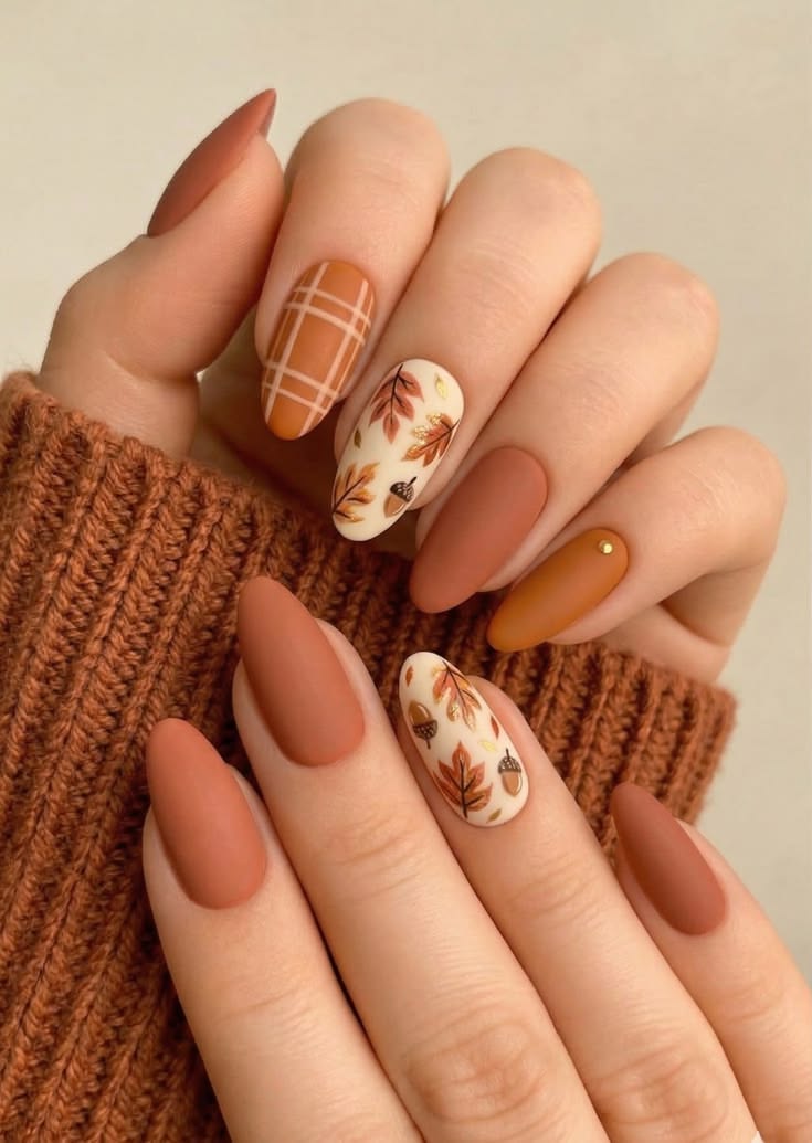 autumn-leaf-caramel-nail-design