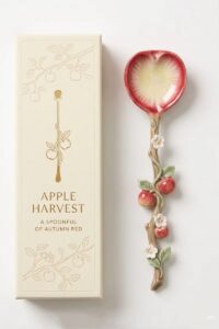 قاشق سرامیکی طرح سیب Apple Harvest با دسته شاخه و گل