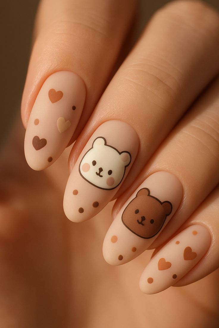 cute-bear-minimal-nail-design