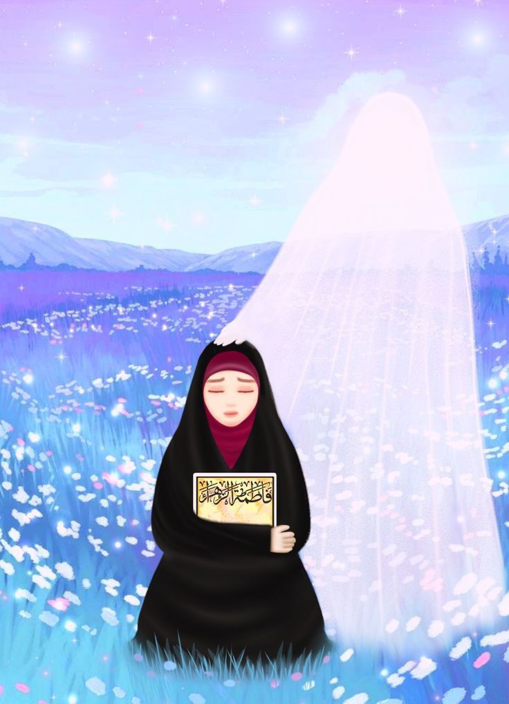 تصویر فانتزی حضرت فاطمه زهرا در دشت نورانی