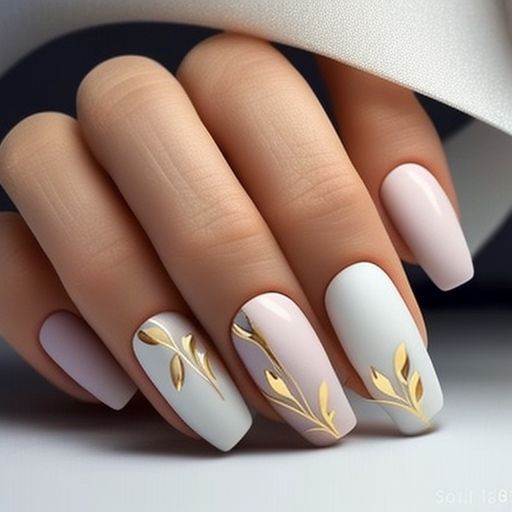 minimal-pink-white-gold-nail-design