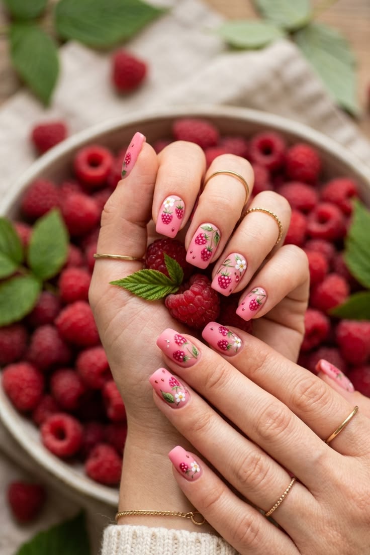 pink-raspberry-nail-art-design