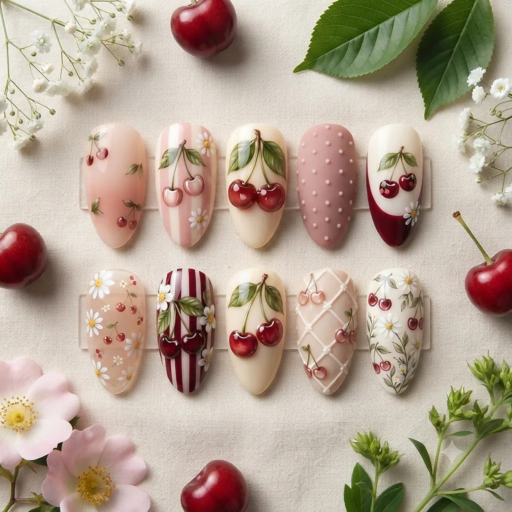 cherry-botanical-3d-nail-design