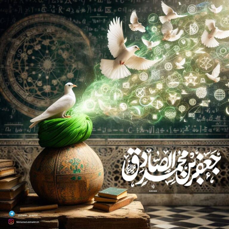 تایپوگرافی بعثت پیامبر با کبوترهای سفید