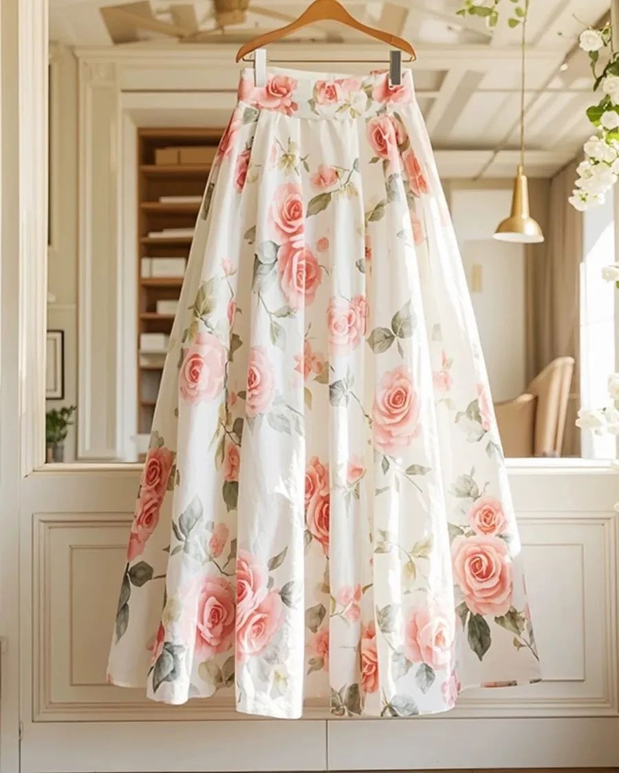 womens-long-floral-skirt-pink-rose