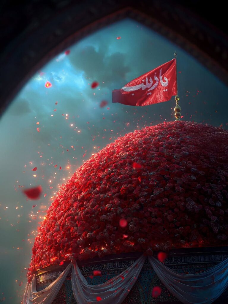 گنبد سرخ با پرچم یا زینب