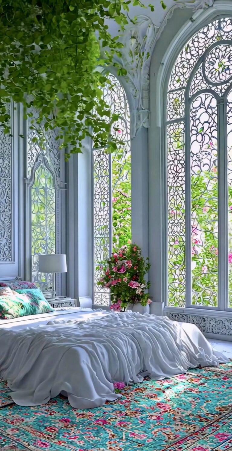 سالن کلاسیک آبی با قوس‌های طاقی فرانسوی و مبل تیل