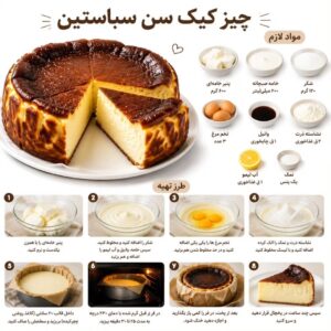 طرز تهیه چیز کیک سن سباستین با سطح کاراملی سوخته
