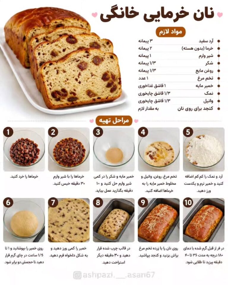 طرز تهیه نان خرمایی خانگی نرم با شیر و کنجد