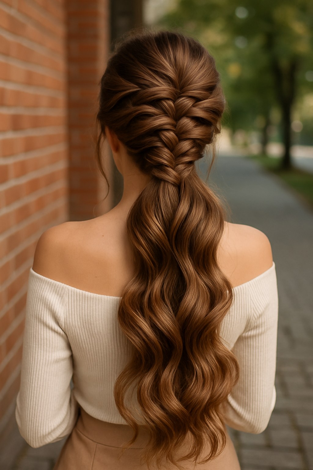 دم‌اسبی بافته‌شده برای موی بلند