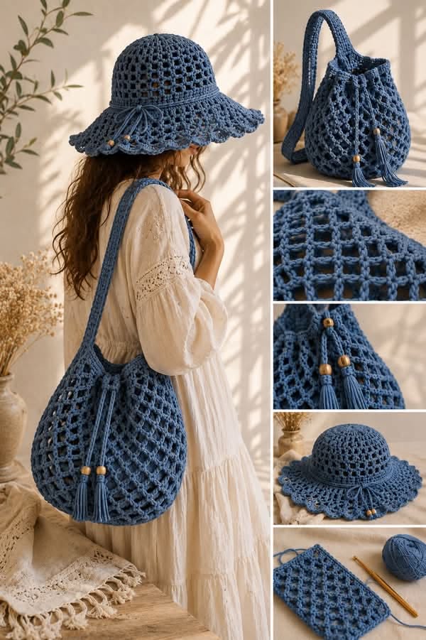 اکسسوری موی رنگارنگ بافتنی — ست کروشه تابستانی